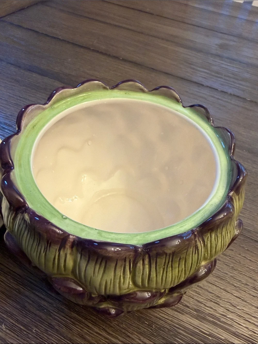 Home Interiors Artichoke Canister Cookie Jar Vintage 7”